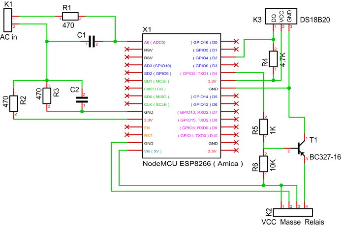 Schaltplan ESP8266 NodeMCU mit OLED